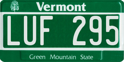 VT license plate LUF295