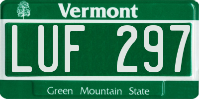 VT license plate LUF297