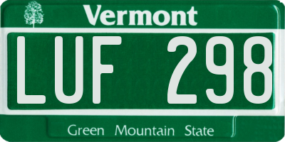 VT license plate LUF298