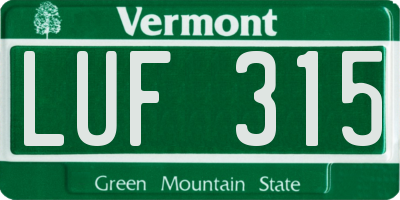 VT license plate LUF315