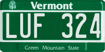 VT license plate LUF324