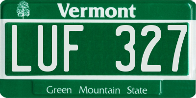 VT license plate LUF327