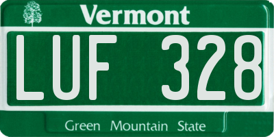 VT license plate LUF328