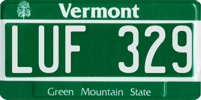 VT license plate LUF329
