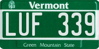 VT license plate LUF339