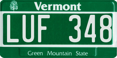 VT license plate LUF348