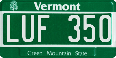 VT license plate LUF350