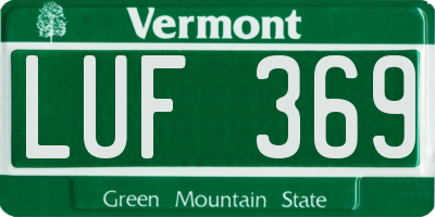 VT license plate LUF369