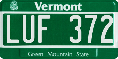 VT license plate LUF372