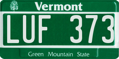 VT license plate LUF373