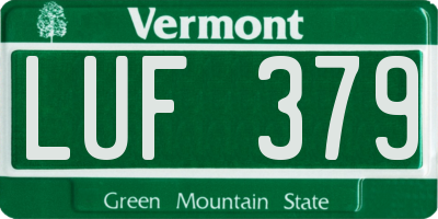 VT license plate LUF379