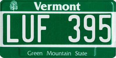 VT license plate LUF395