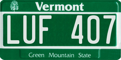 VT license plate LUF407