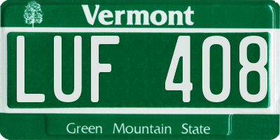 VT license plate LUF408