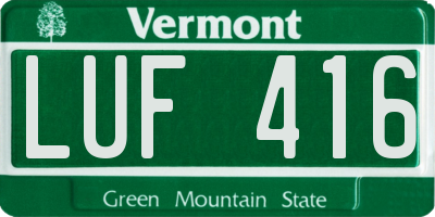 VT license plate LUF416