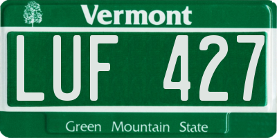 VT license plate LUF427
