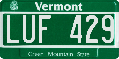 VT license plate LUF429