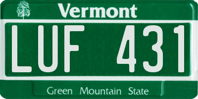 VT license plate LUF431