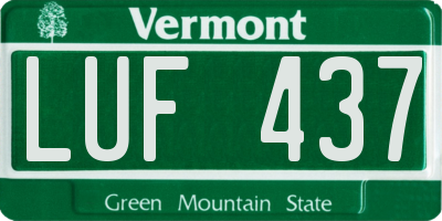 VT license plate LUF437
