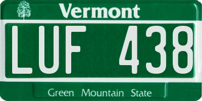 VT license plate LUF438