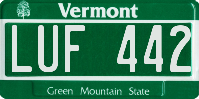VT license plate LUF442