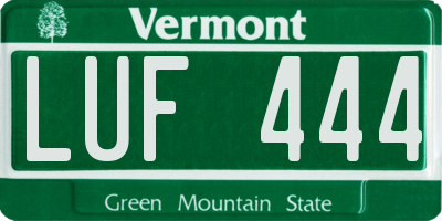 VT license plate LUF444