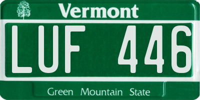 VT license plate LUF446