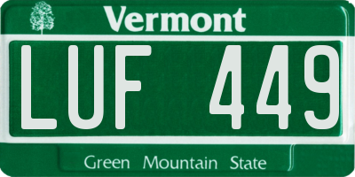 VT license plate LUF449