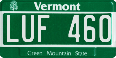 VT license plate LUF460