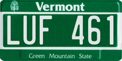 VT license plate LUF461