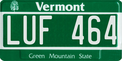VT license plate LUF464