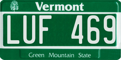 VT license plate LUF469