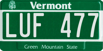 VT license plate LUF477