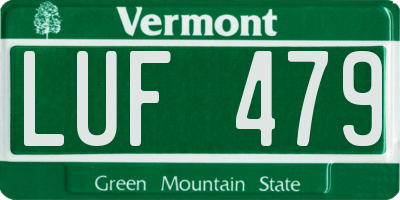 VT license plate LUF479