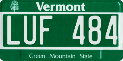 VT license plate LUF484
