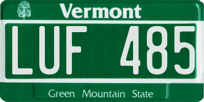 VT license plate LUF485