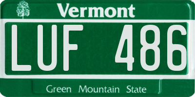VT license plate LUF486