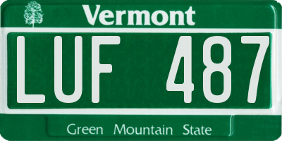 VT license plate LUF487