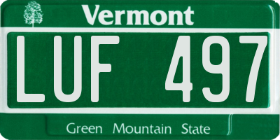 VT license plate LUF497