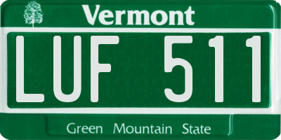 VT license plate LUF511