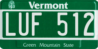 VT license plate LUF512
