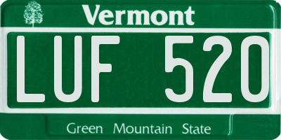 VT license plate LUF520