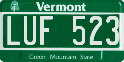 VT license plate LUF523