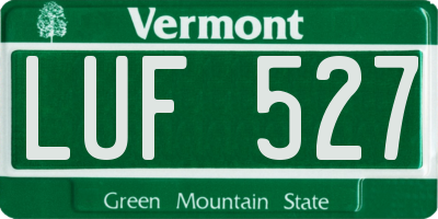 VT license plate LUF527