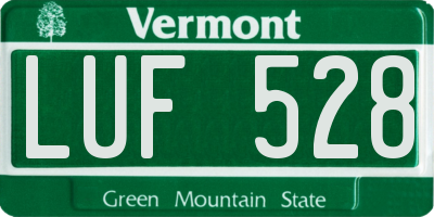 VT license plate LUF528