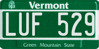 VT license plate LUF529