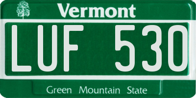 VT license plate LUF530