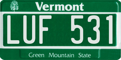 VT license plate LUF531