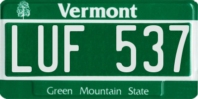 VT license plate LUF537