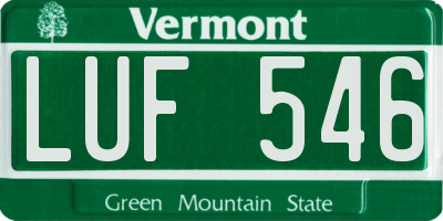 VT license plate LUF546